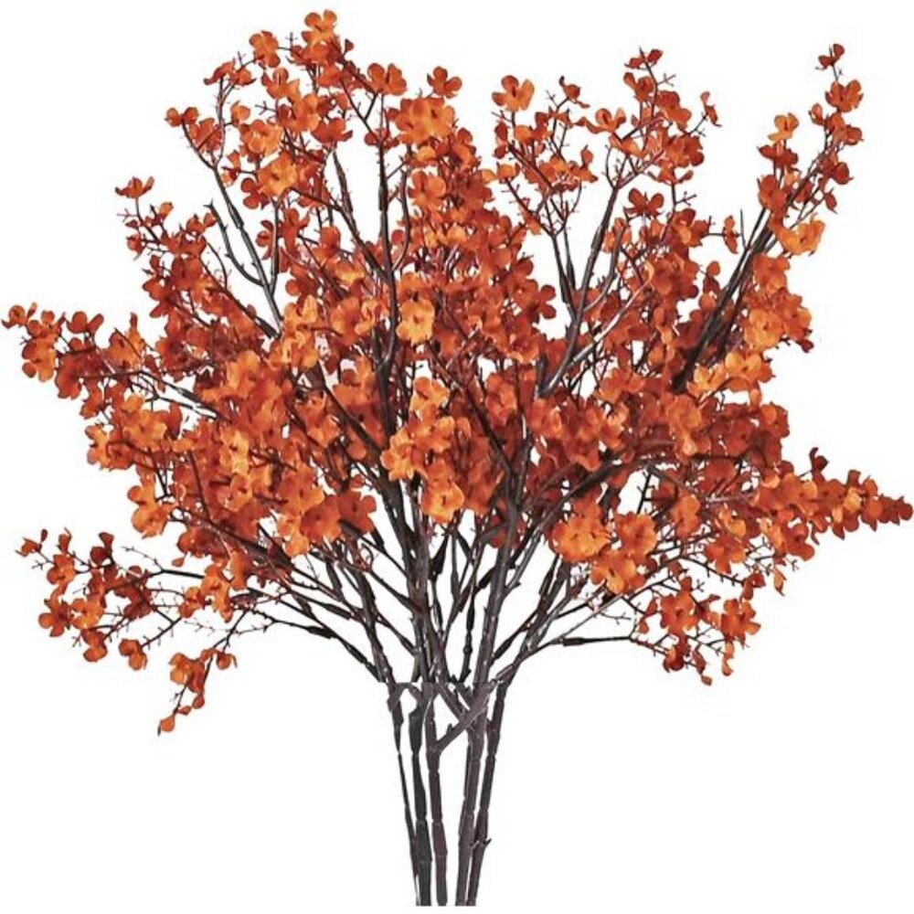 Mandy's Burnt Orange Artificial‎ Baby’s Breath Flowers 6 Bundles Silk Gypsophila